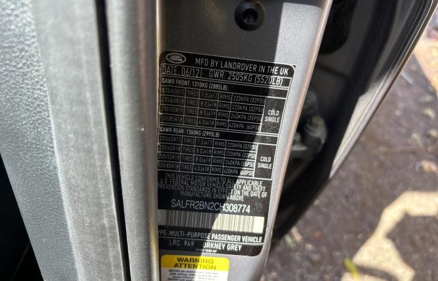 SALFR2BN2CH308774 - 2012 LAND ROVER LR2 HSE CHARCOAL photo 10