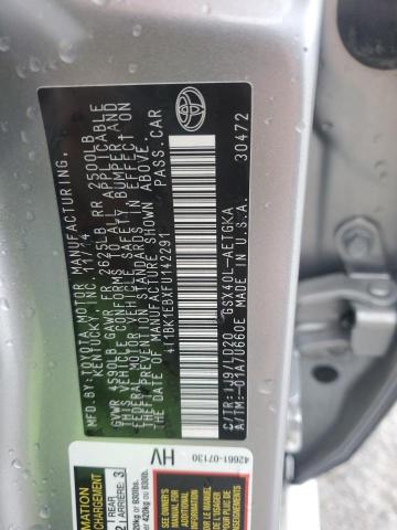 4T1BK1EBXFU142291 - 2015 TOYOTA AVALON XLE ვერცხლისფერი ფოტო 12