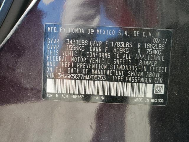 3HGGK5G77HM705753 - 2017 HONDA FIT EX PURPLE photo 12