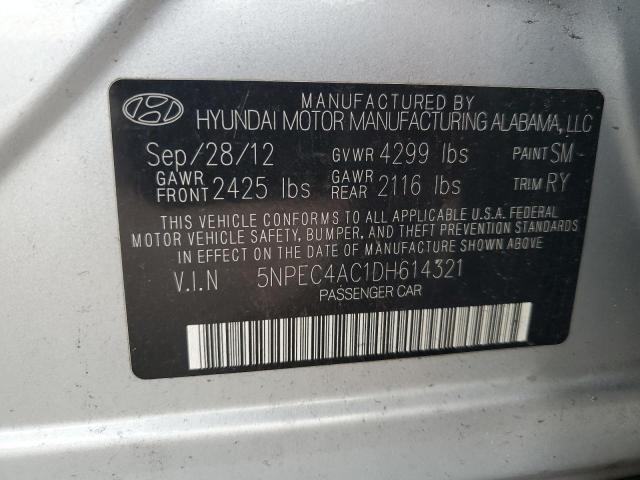 5NPEC4AC1DH614321 - 2013 HYUNDAI SONATA SE ვერცხლისფერი ფოტო 12