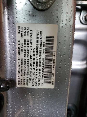 7FARW2H56JE023632 - 2018 HONDA CR-V EX ვერცხლისფერი ფოტო 13