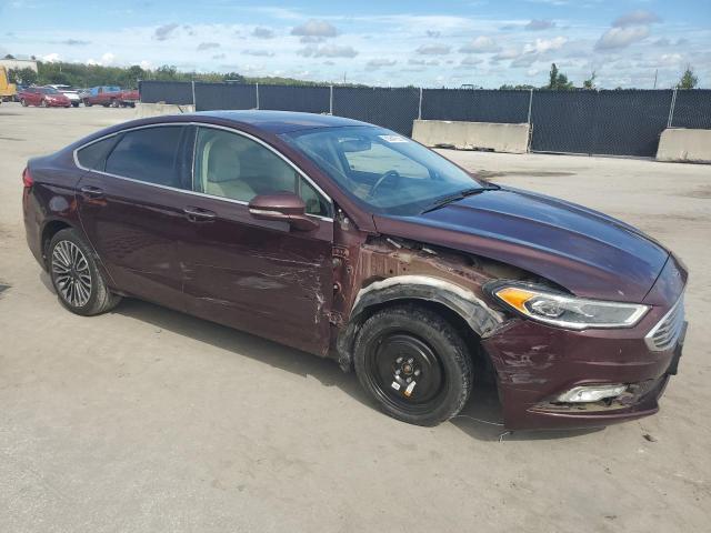 3FA6P0HD1HR299710 - 2017 FORD FUSION SE BURGUNDY photo 4