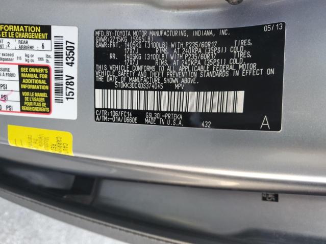 5TDKK3DCXDS374045 - 2013 TOYOTA SIENNA LE 银色 照片 13