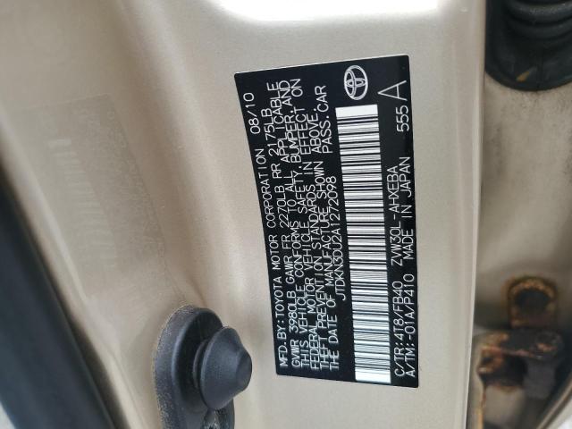 JTDKN3DU2A1272098 - 2010 TOYOTA PRIUS GOLD photo 12