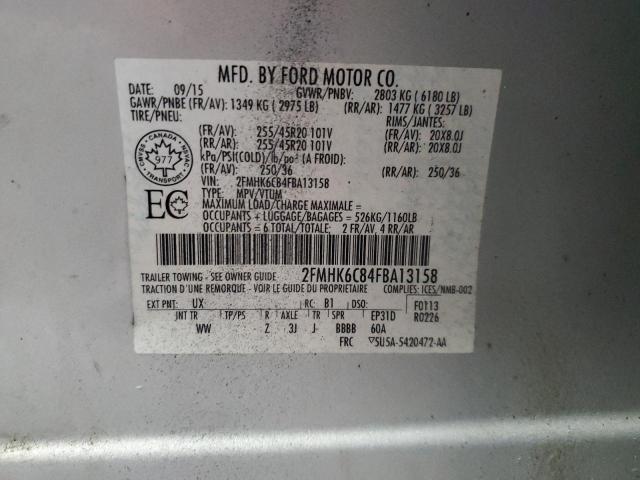 2FMHK6C84FBA13158 - 2015 FORD FLEX SEL Մոխրագույն լուսանկար 13