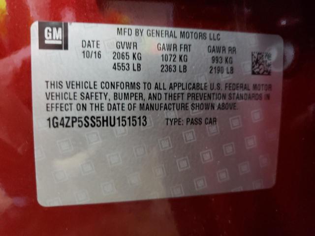 1G4ZP5SS5HU151513 - 2017 BUICK LACROSSE ESSENCE Rot Foto 12