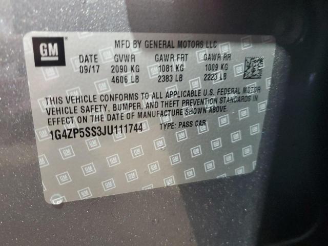 1G4ZP5SS3JU111744 - 2018 BUICK LACROSSE ESSENCE Темно-сірий фото 13