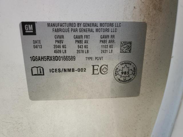 1G6AH5RX8D0166589 - 2013 CADILLAC ATS LUXURY Beyaz fotoğraf 13