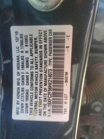 19XFC2F56HE214073 - 2017 HONDA CIVIC LX CHARCOAL photo 12