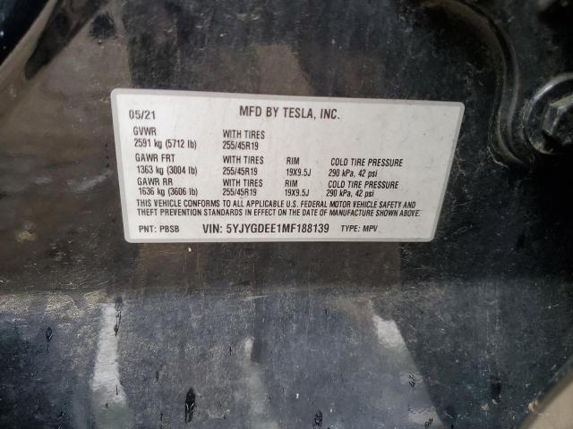 5YJYGDEE1MF188139 - 2021 TESLA MODEL Y Qara foto 12