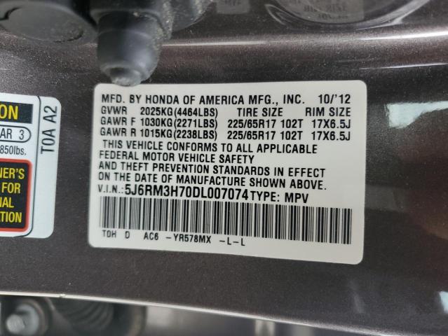 5J6RM3H70DL007074 - 2013 HONDA CR-V EXL Boz foto 13