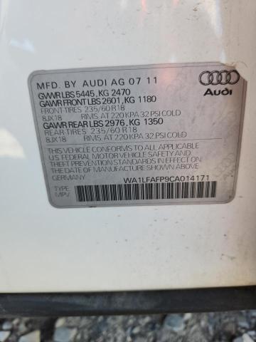 WA1LFAFP9CA014171 - 2012 AUDI Q5 PREMIUM PLUS WHITE photo 13