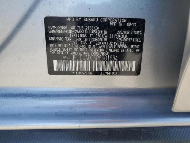 JF2GUADC5R8901684 - 2024 SUBARU CROSSTREK PREMIUM ვერცხლისფერი ფოტო 14