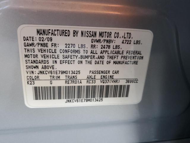 JNKCV61E79M013425 - 2009 INFINITI G37 BASE SILVER photo 12