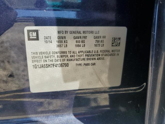 1G1JA6SH7F4136790 - 2015 CHEVROLET SONIC LS BLUE photo 12