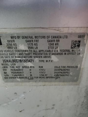 2GNALBEC7B1323471 - 2011 CHEVROLET EQUINOX LS Күміс фото 12