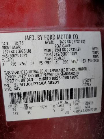 2LMTJ8LP7GBL38201 - 2016 LINCOLN MKX RESERVE Qırmızı foto 13