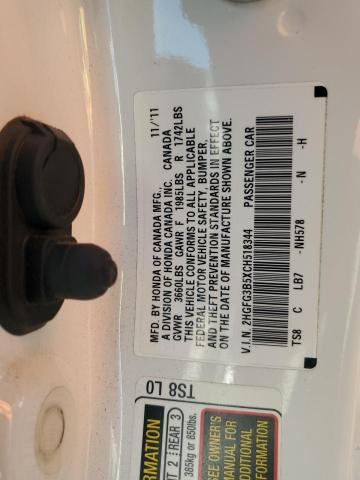 2HGFG3B5XCH518344 - 2012 HONDA CIVIC LX 白色 照片 12