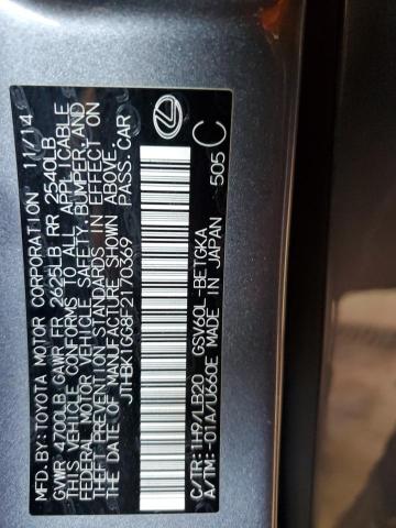 JTHBK1GG8F2170369 - 2015 LEXUS ES 350 GRAY photo 13