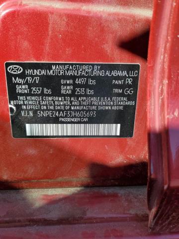 5NPE24AF3JH605693 - 2018 HYUNDAI SONATA SE Красный фото 12