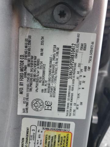 3LN6L2G92DR810412 - 2013 LINCOLN MKZ SILVER photo 12