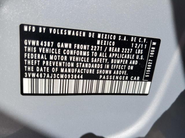 3VW467AJ3CM093644 - 2012 VOLKSWAGEN JETTA GLI Gümüş fotoğraf 12