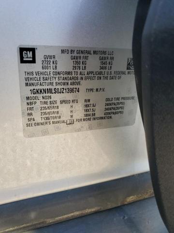 1GKKNMLS0JZ139674 - 2018 GMC ACADIA SLT-1 银色 照片 13