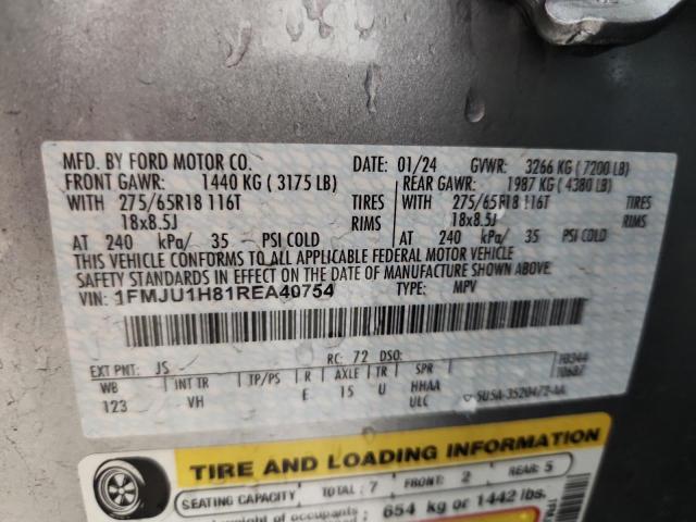 1FMJU1H81REA40754 - 2024 FORD EXPEDITION XLT 灰色 照片 14