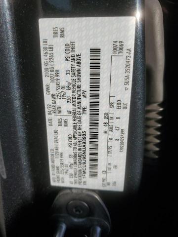 1FMCU9J95NUA93905 - 2022 FORD ESCAPE TITANIUM Grafitowy zdjęcie 12