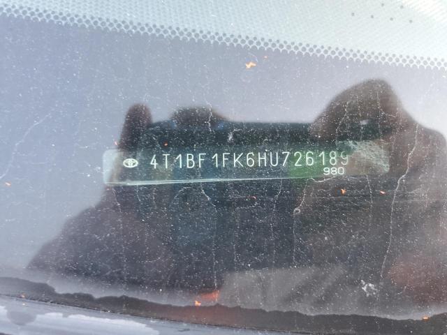 4T1BF1FK6HU726189 - 2017 TOYOTA CAMRY LE თაფლისფერი ფოტო 12