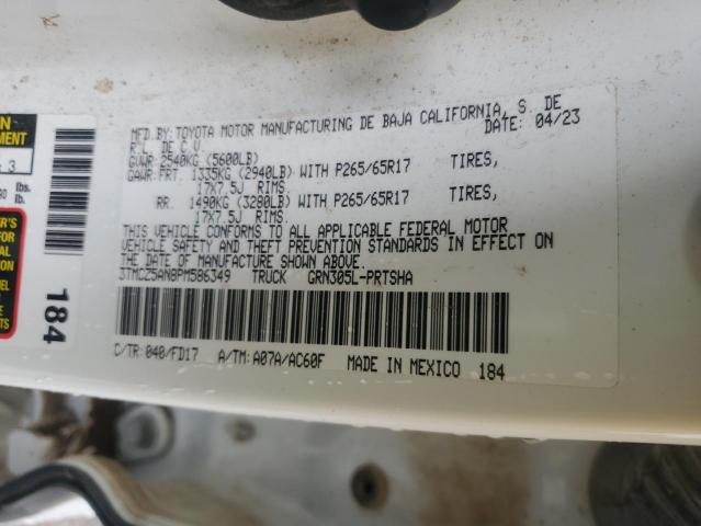 3TMCZ5AN8PM586349 - 2023 TOYOTA TACOMA DOUBLE CAB WHITE photo 12