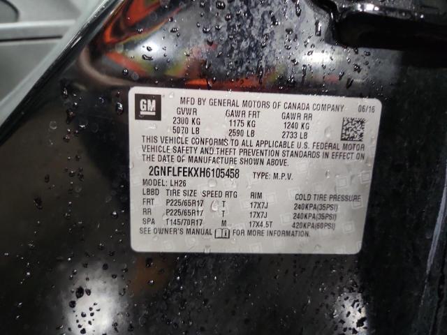 2GNFLFEKXH6105458 - 2017 CHEVROLET EQUINOX LT შავი ფოტო 13