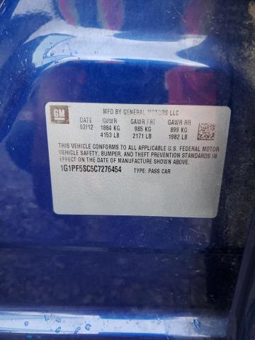 1G1PF5SC5C7276454 - 2012 CHEVROLET CRUZE LT 蓝色 照片 12