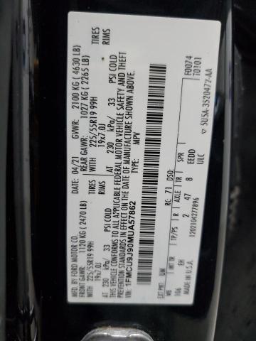 1FMCU9J90MUA57862 - 2021 FORD ESCAPE TITANIUM BLACK photo 13