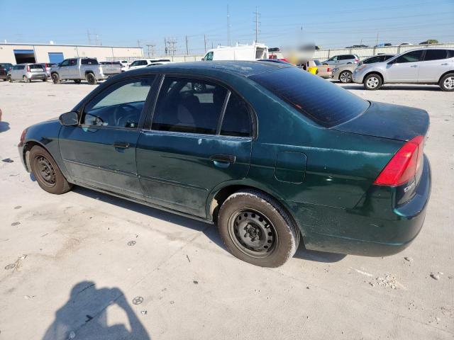 2HGES16551H539205 - 2001 HONDA CIVIC LX GREEN photo 2