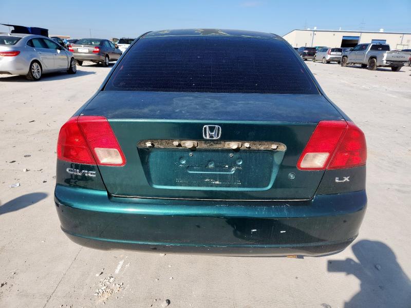 2HGES16551H539205 - 2001 HONDA CIVIC LX GREEN photo 6