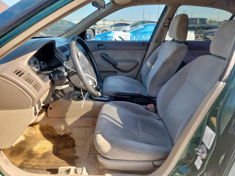 2HGES16551H539205 - 2001 HONDA CIVIC LX GREEN photo 7