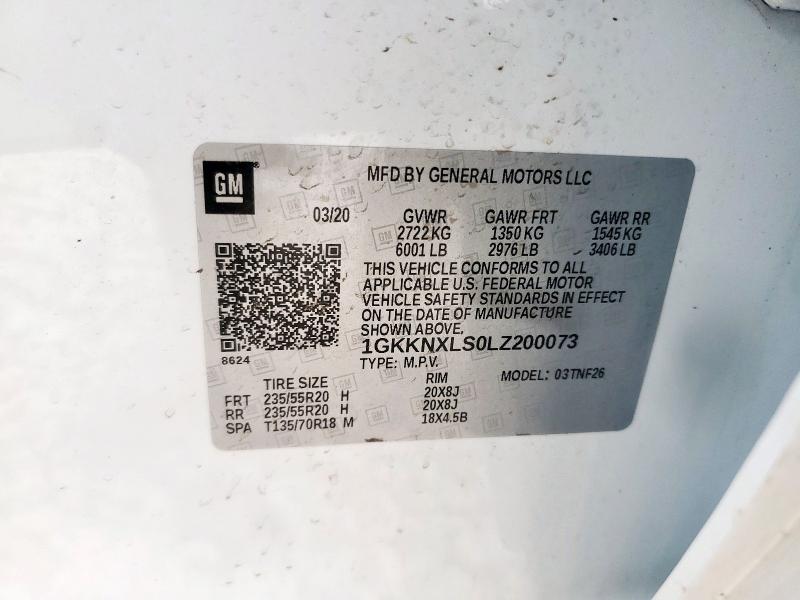 1GKKNXLS0LZ200073 - 2020 GMC ACADIA DENALI WHITE photo 13