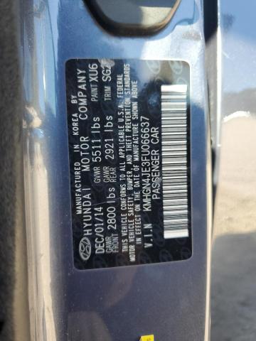 KMHGN4JE3FU066637 - 2015 HYUNDAI GENESIS 3.8L 蓝色 照片 13