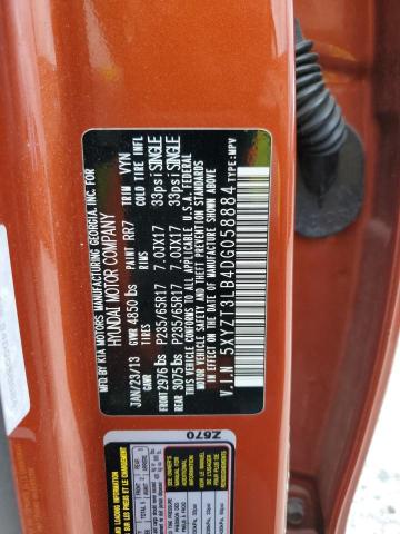 5XYZT3LB4DG058884 - 2013 HYUNDAI SANTA FE S ORANGE photo 13