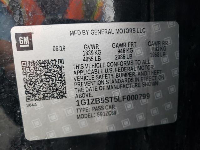 1G1ZB5ST5LF000799 - 2020 CHEVROLET MALIBU LS 黑色 照片 13