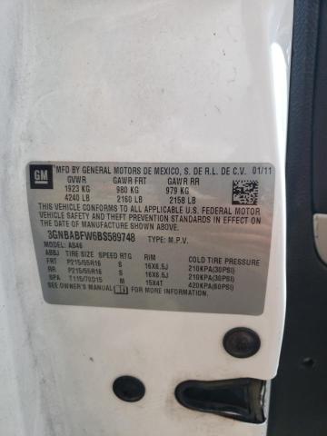 3GNBABFW6BS589748 - 2011 CHEVROLET HHR LT 白色 照片 14