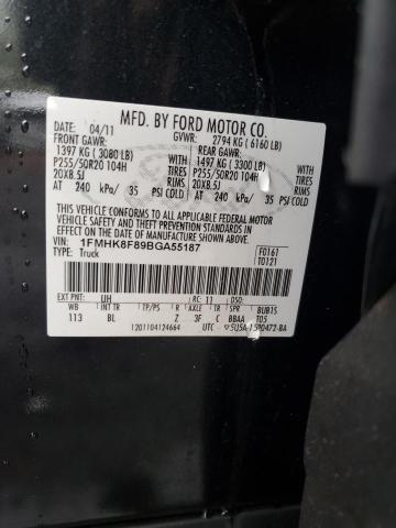 1FMHK8F89BGA55187 - 2011 FORD EXPLORER LIMITED Siyah fotoğraf 13