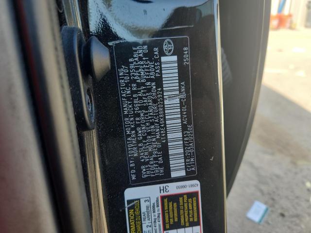 4T4BE46K88R025924 - 2008 TOYOTA CAMRY CE BLACK photo 12
