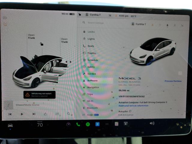 5YJ3E1EB3MF876082 - 2021 TESLA MODEL 3 Білий фото 9