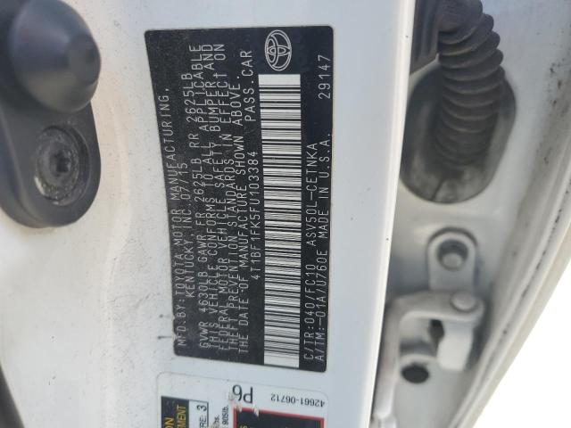4T1BF1FK5FU103384 - 2015 TOYOTA CAMRY LE 白色 照片 12