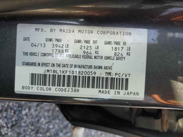 JM1BL1KF1D1820059 - 2013 MAZDA 3 I CHARCOAL photo 12