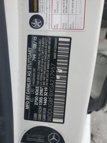 WDDUG8FBXGA217957 - 2016 MERCEDES-BENZ S 550 4MATIC WHITE photo 13