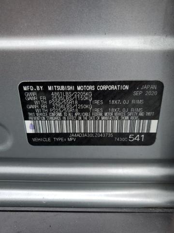 JA4AD3A30LZ043735 - 2020 MITSUBISHI OUTLANDER SE SILVER photo 13
