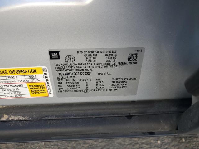 1GKKRRKD9EJ227339 - 2014 GMC ACADIA SLT-1 SILVER photo 13